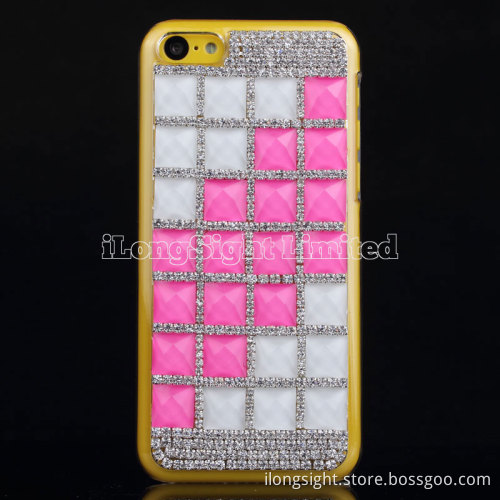 Square Gem Rhinestone Hard Case For iPhone 5C